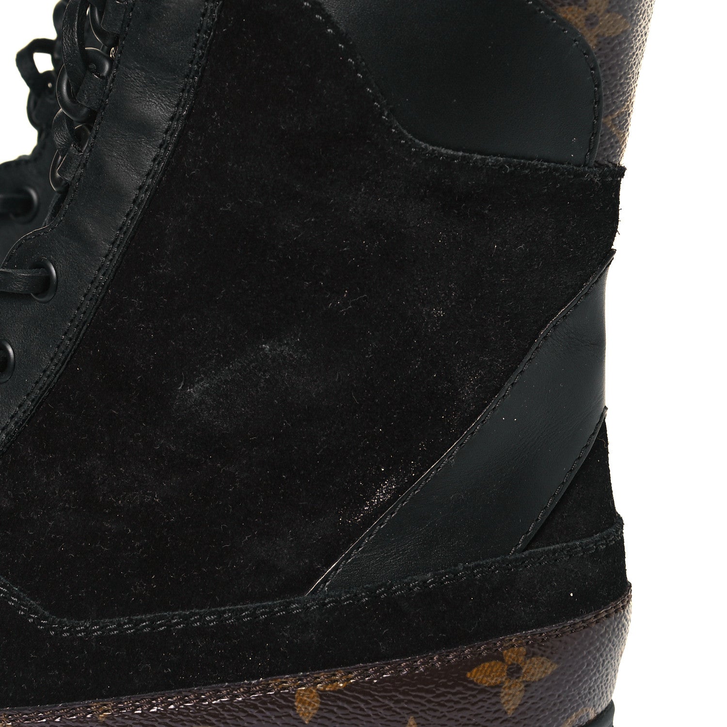 Louis Vuitton Suede Calfskin Monogram Laureate Platform Desert Boots 41 Black 8 of 8