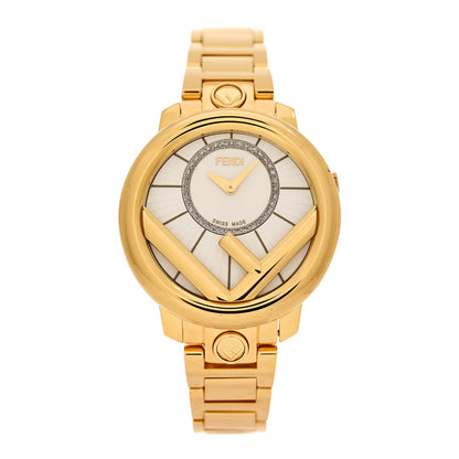 Fendi Stainless Steel Diamond 28mm Run Away Quartz Watch Gold 1 of 7