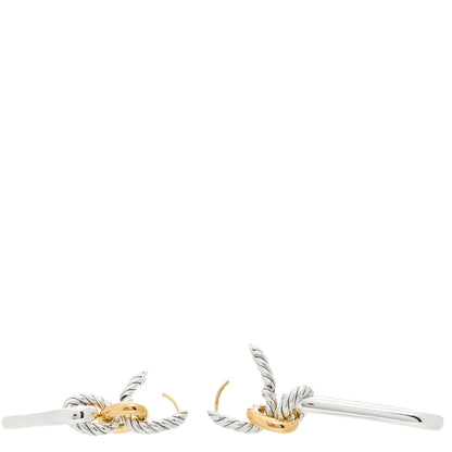 David Yurman Sterling Silver 18K Yellow Gold Lexington Double Link Drop Earrings 3 of 6