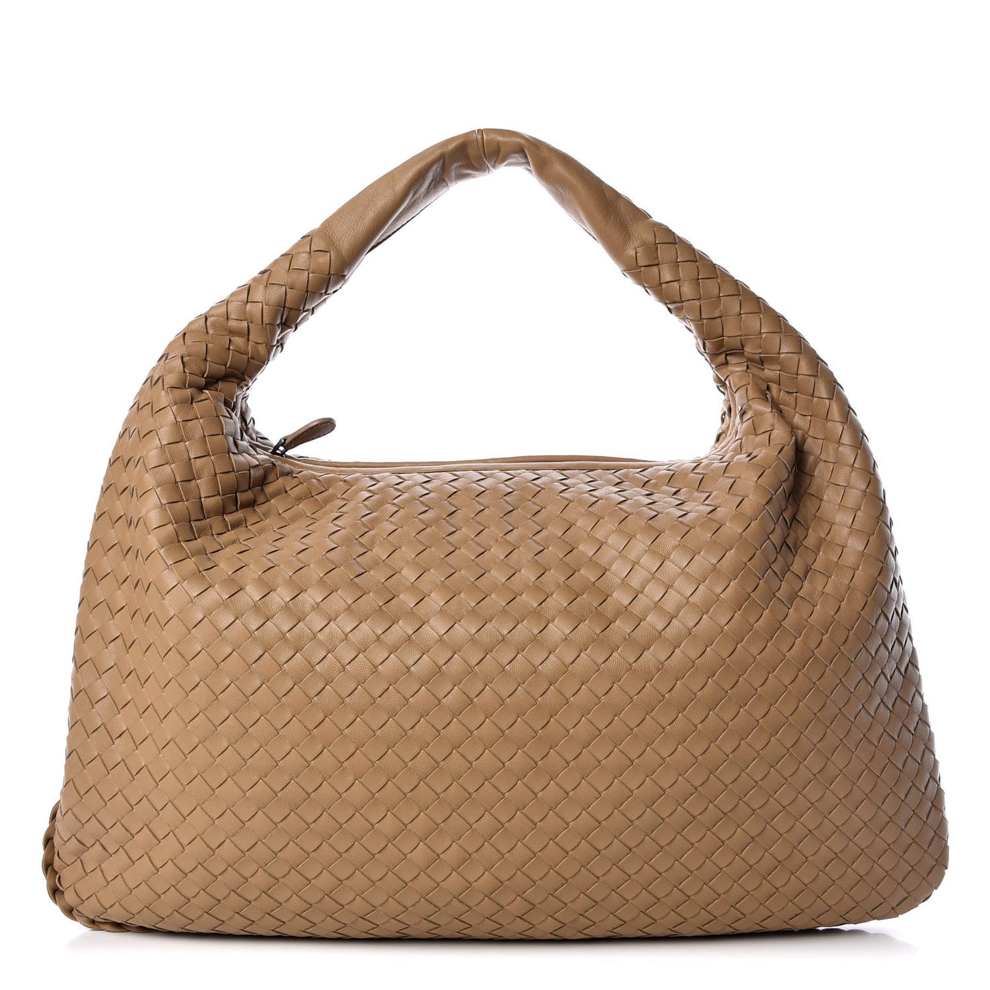 Nappa Intrecciato Large Veneta Hobo Camel