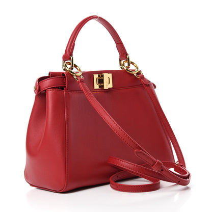 Fendi Nappa Mini Peekaboo Iconic Satchel Fragola 3 of 13