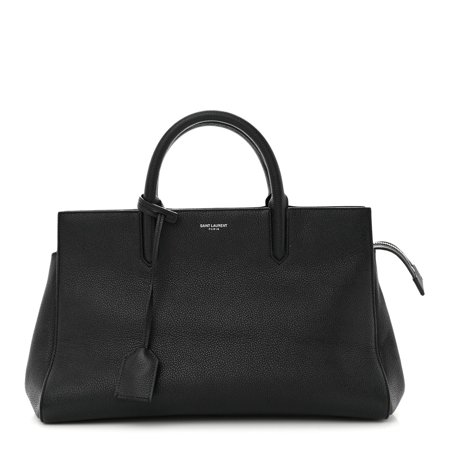 Grained Calfskin Small Cabas Rive Gauche Black