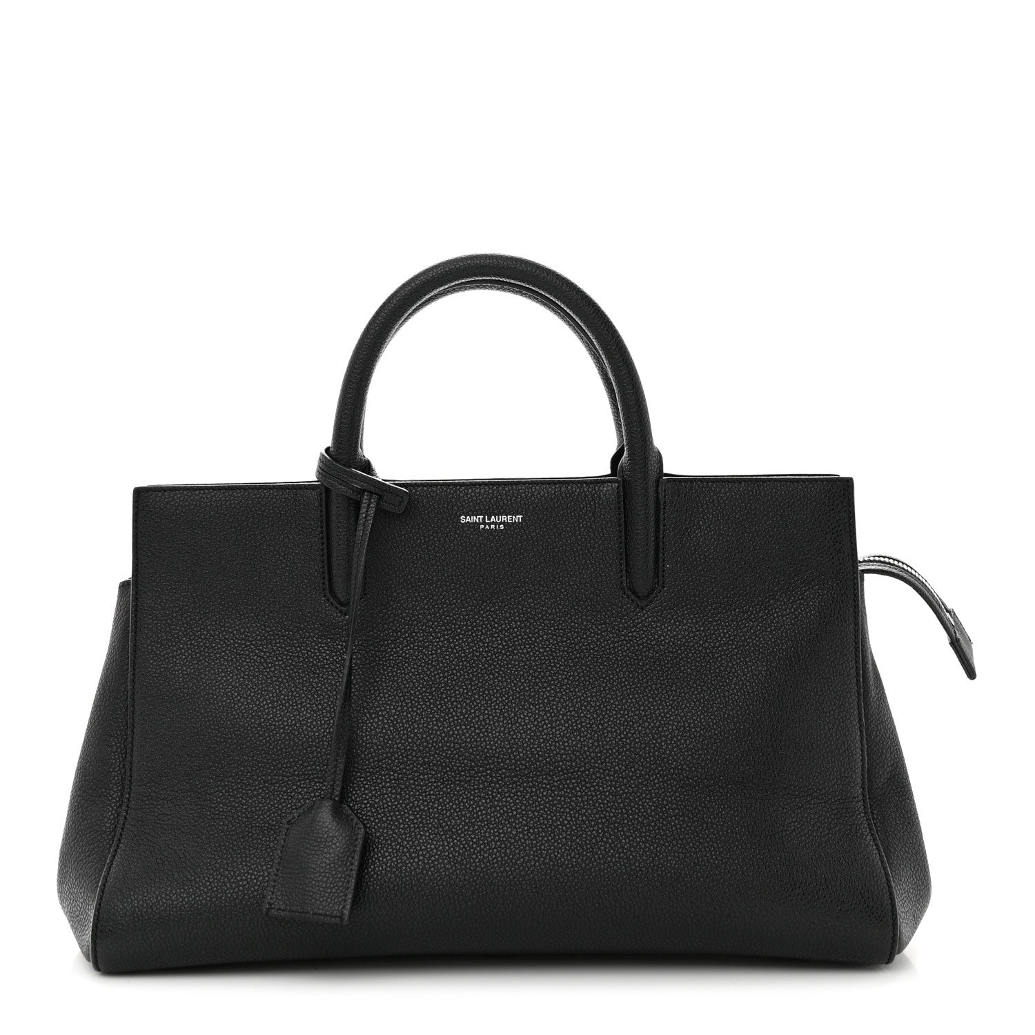 Saint Laurent Grained Calfskin Small Cabas Rive Gauche Black 1 of 10