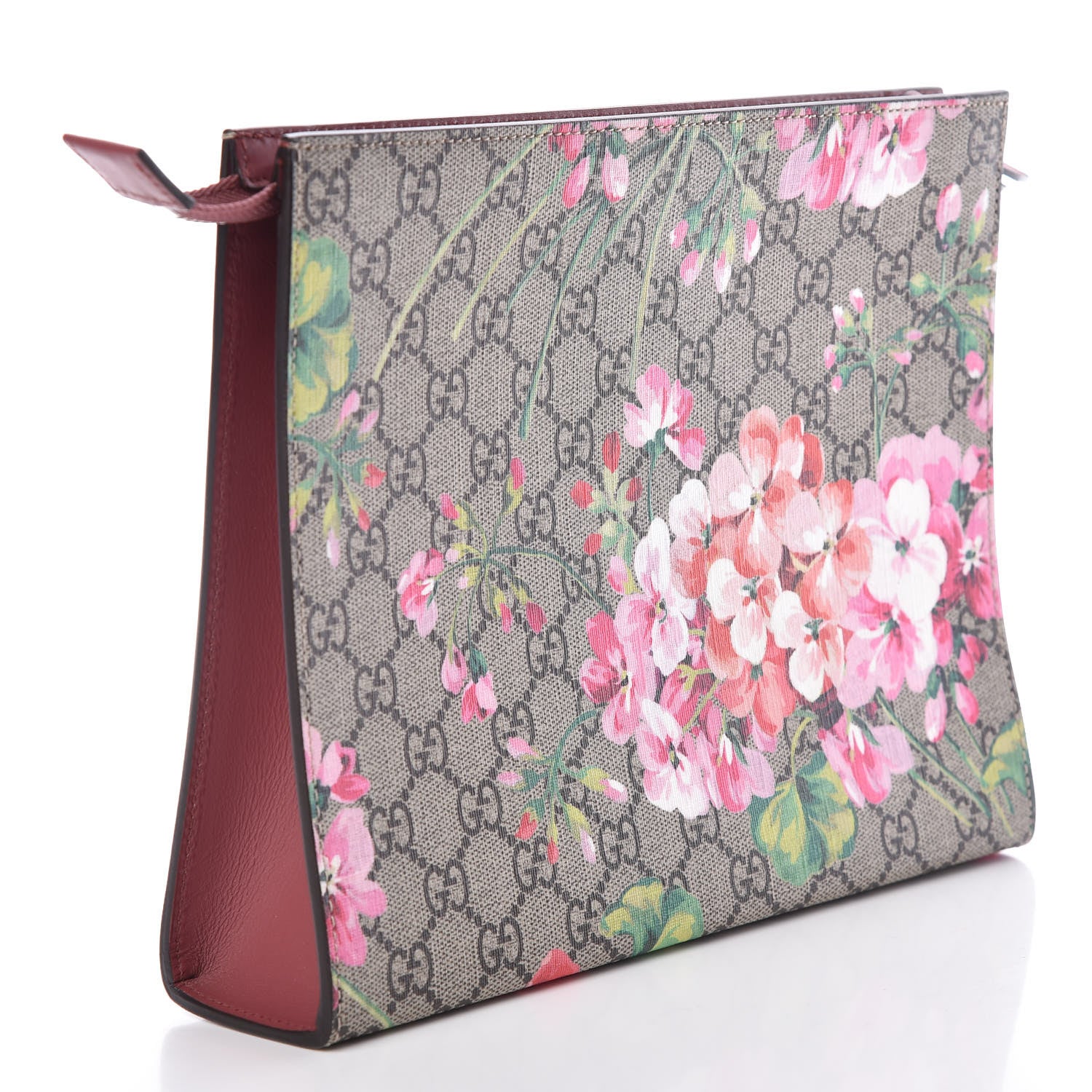 Gucci GG Supreme Monogram Blooms Large Cosmetic Case Beige Multicolor Dry Rose 3 of 10