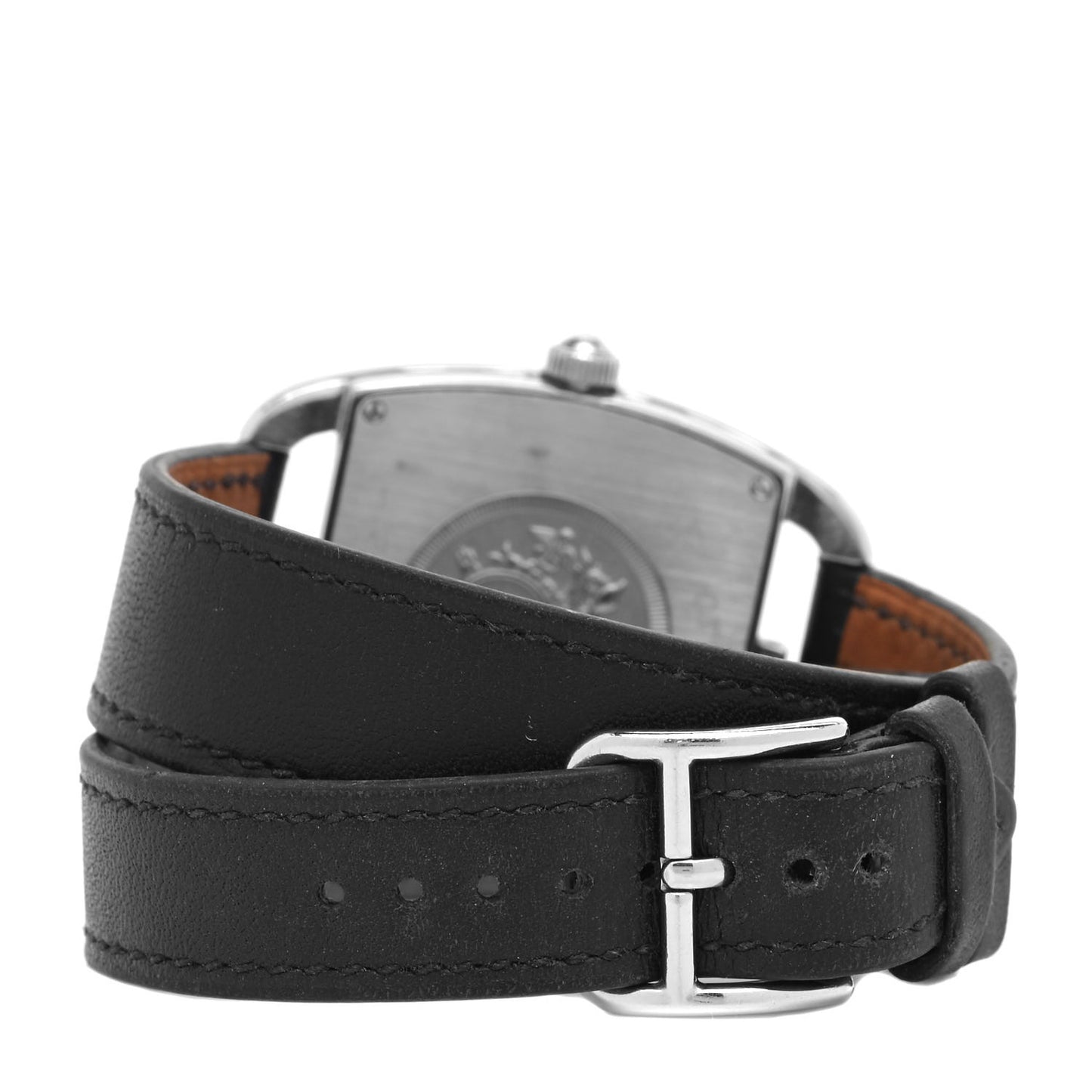 Stainless Steel Barenia 33mm Cape Cod Tonneau Double Tour Quartz Watch Noir