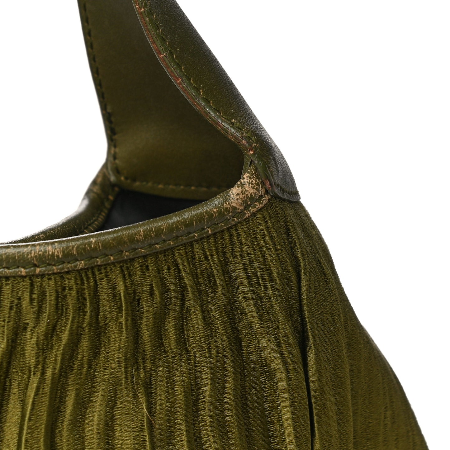 Fabric Pleated Jackie O Hobo Green