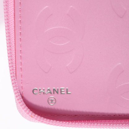 Chanel Calfskin Quilted Cambon Zip Around Organizer Wallet Pink Black 7 of 9