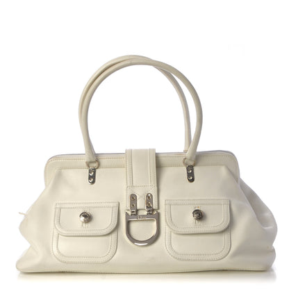 Christian Dior Calfskin Frame Satchel White 1 of 20