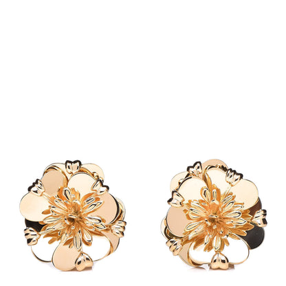 Cartier 18K Yellow Gold Edelweiss Flower Clip-On Earrings 1 of 4
