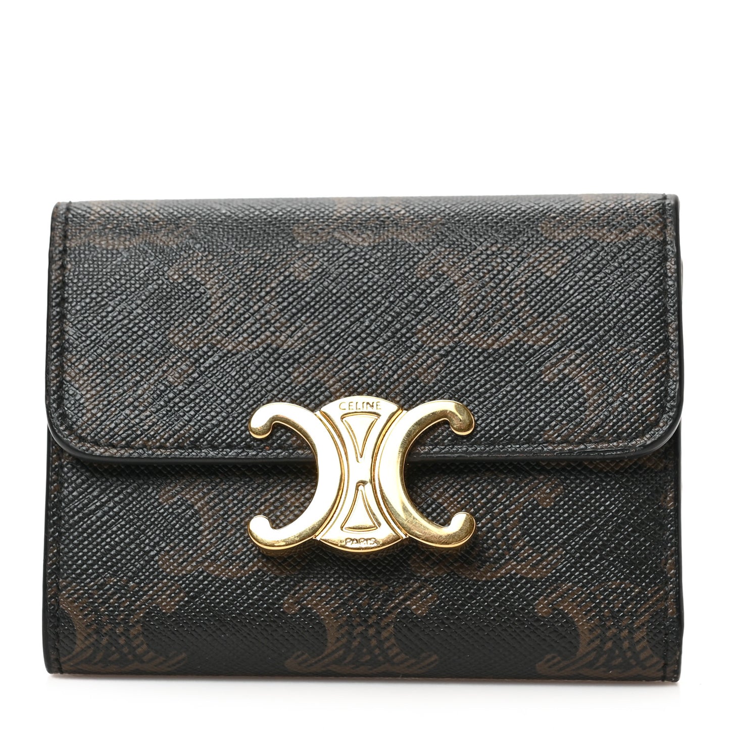 Canvas Triomphe Compact Wallet Tan