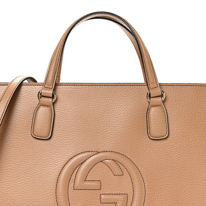 Gucci Dollar Calfskin Large Soho Top Handle Satchel Camelia 8 of 10