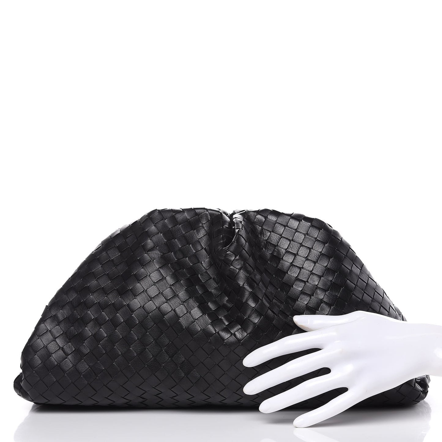 Nappa Maxi Intreccio The Pouch Oversized Clutch Black