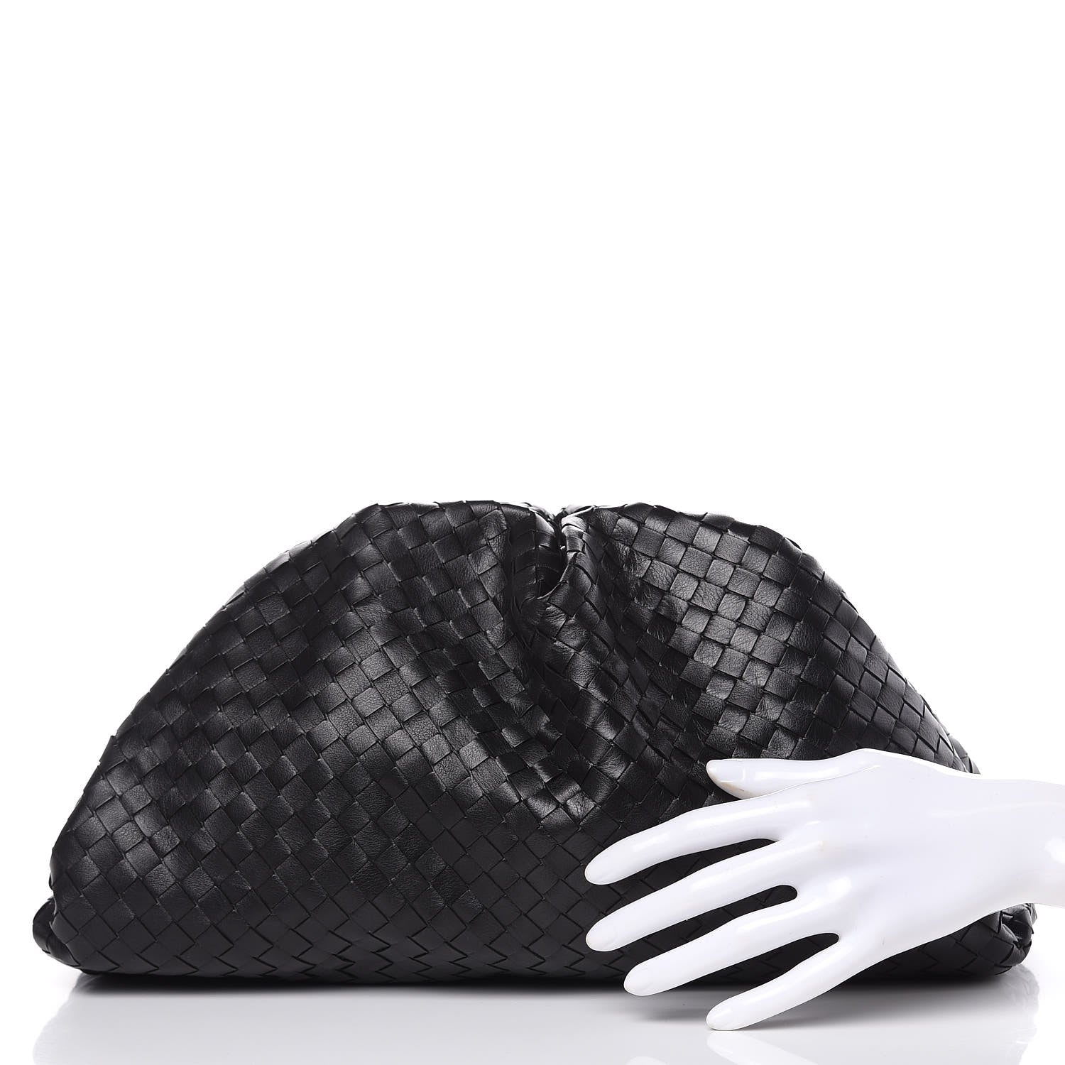 Bottega Veneta Nappa Maxi Intreccio The Pouch Oversized Clutch Black 2 of 9