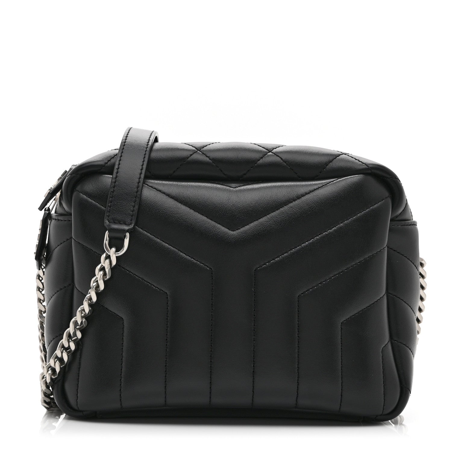 Saint Laurent Calfskin Y Quilted Monogram Small Loulou Bowling Bag Black 1 of 11