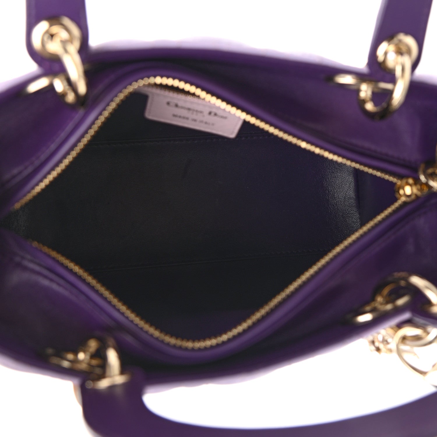 Christian Dior Lambskin Cannage Medium Tri-Color Lady Dior Purple Light Pink 5 of 13