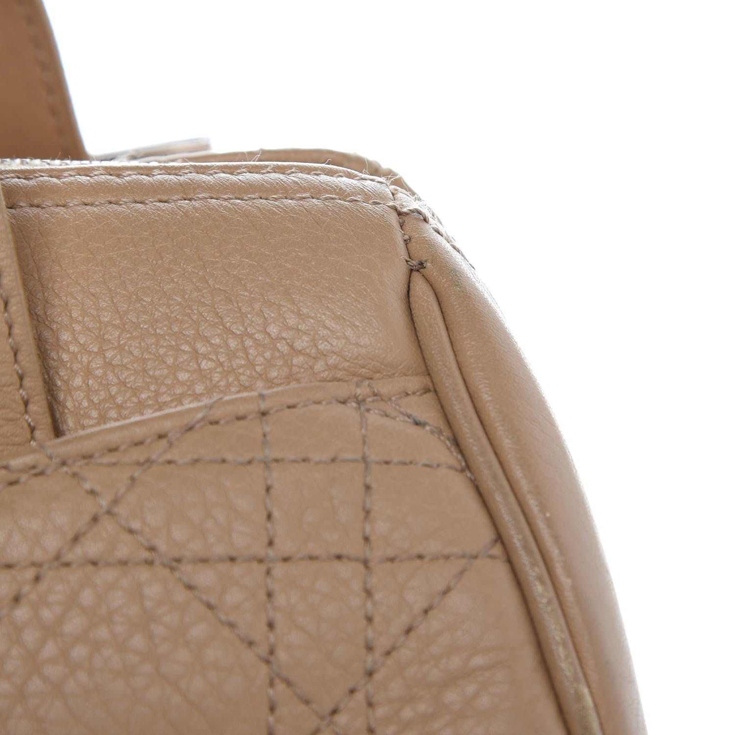 Christian Dior Calfskin Cannage Handbag Camel 15 of 20