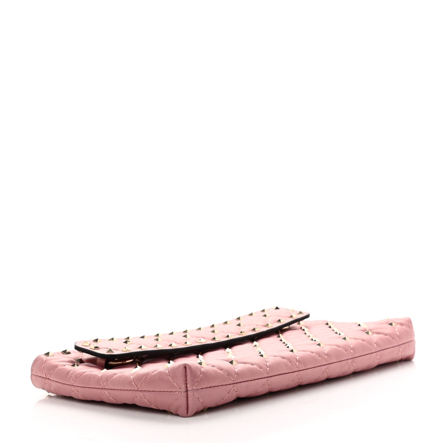 Valentino Garavani Nappa Rockstud Spike Side Slip Zip Clutch Lipstick 3 of 6