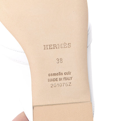Hermes Calfskin Oz Mules 38 White 7 of 8