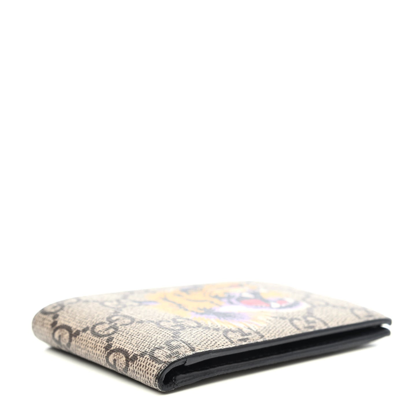 GG Supreme Monogram Tiger Bi-Fold Wallet Beige