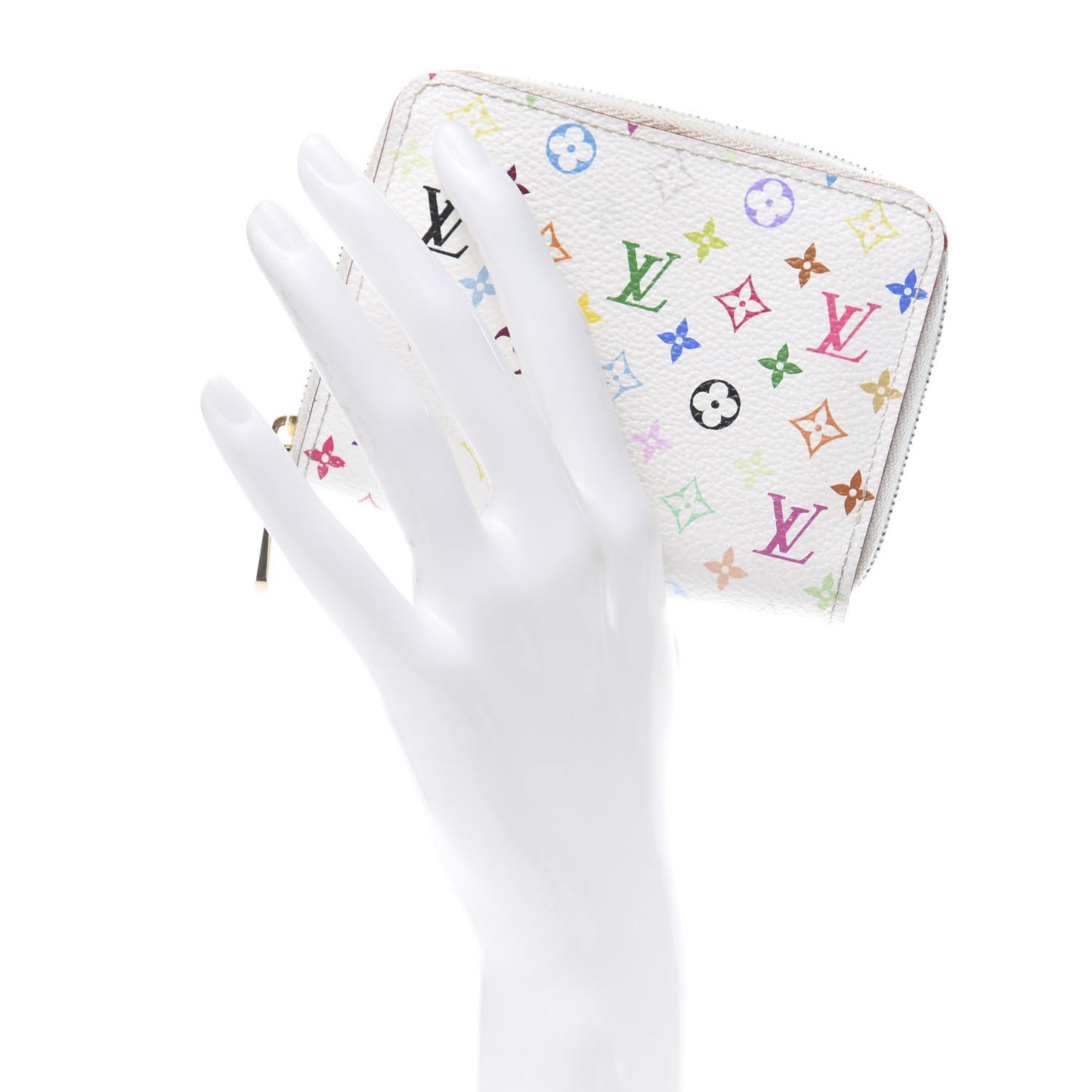 Monogram Multicolor Zippy Coin Purse Wallet White
