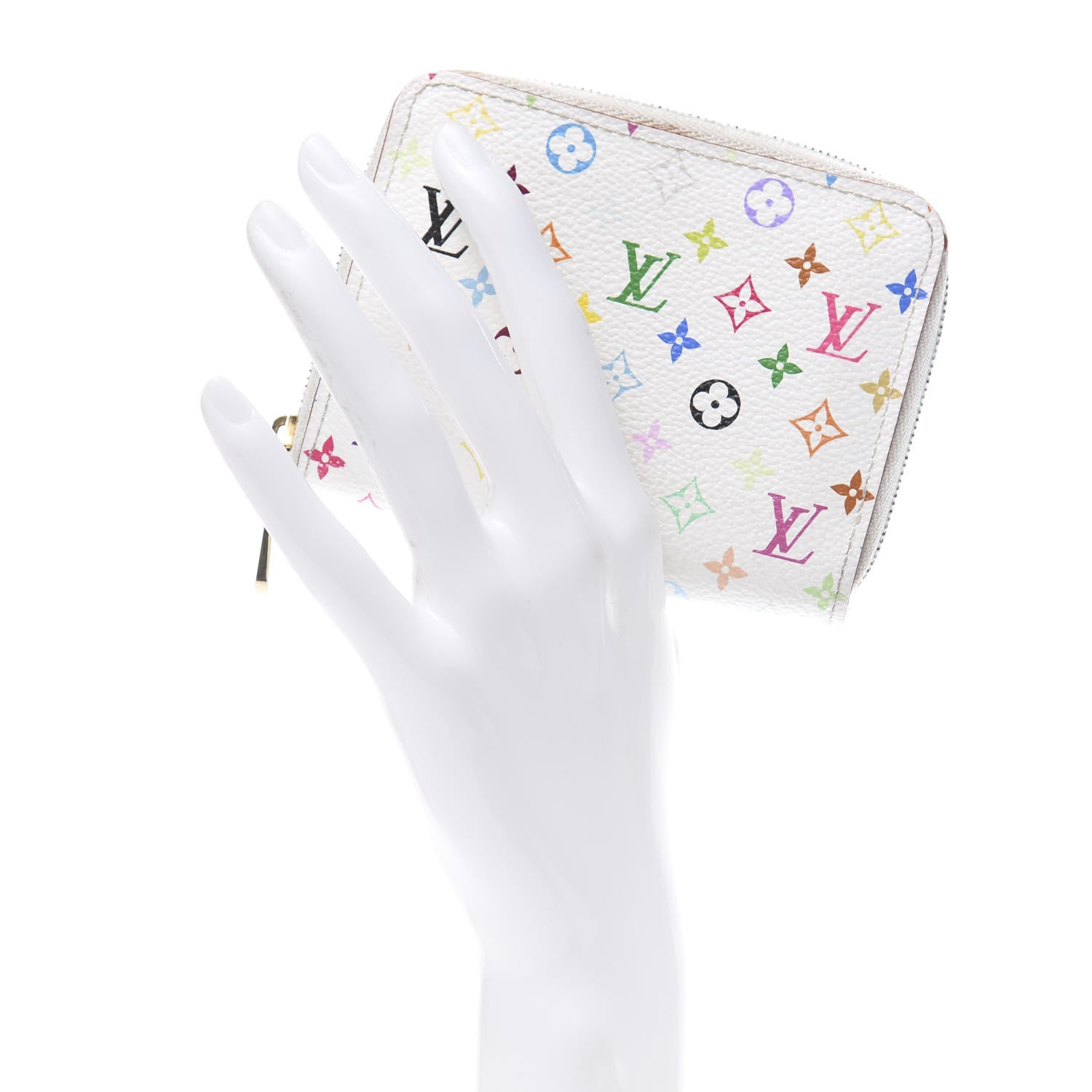 Louis Vuitton Monogram Multicolor Zippy Coin Purse Wallet White 2 of 6