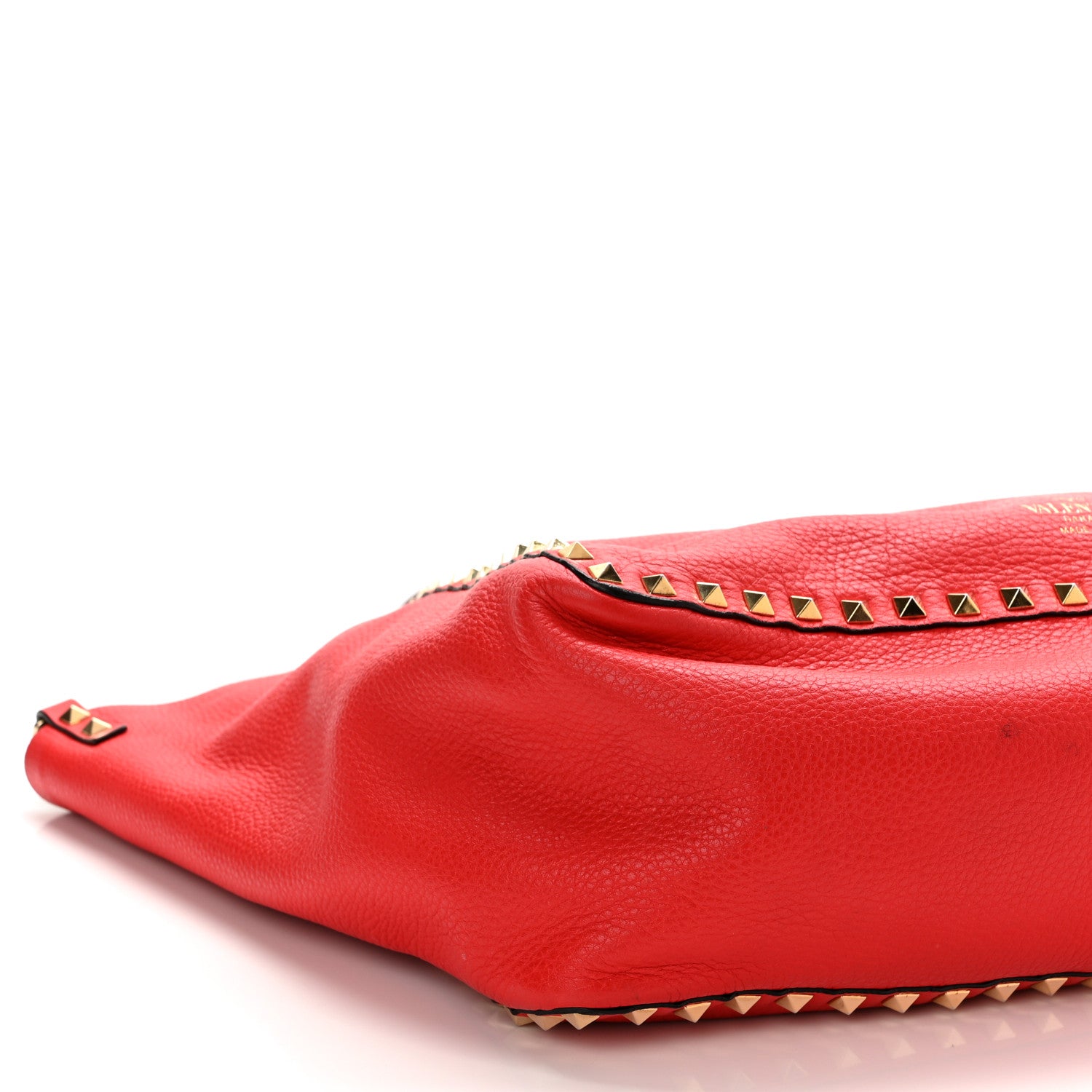 Valentino Garavani Grained Calfskin Medium Rockstud Reversible Tote Tan Red 13 of 19