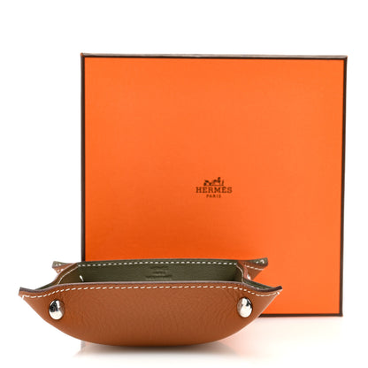 Hermes Taurillon Clemence Swift Mini Mises et Relances Change Tray Vert Veronese Fauve 5 of 5