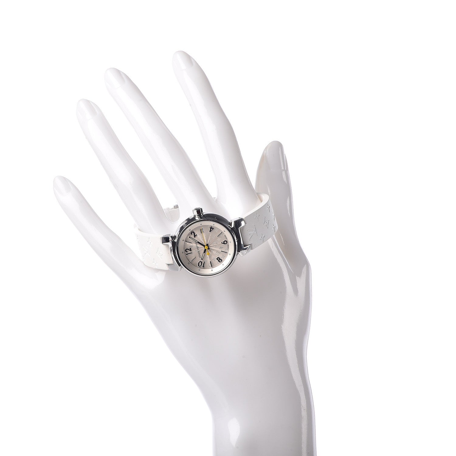 Louis Vuitton Stainless Steel Rubber 28mm Tambour Quartz Watch 2 of 8