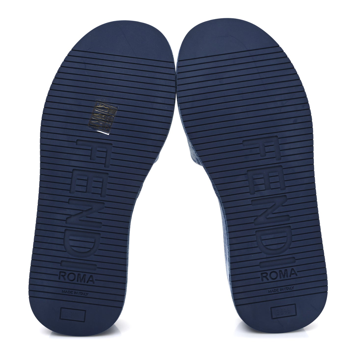 Denim Sea Garden Logo Sunshine Flatform Slide Sandals 38.5 Blue Medium Dark Blue