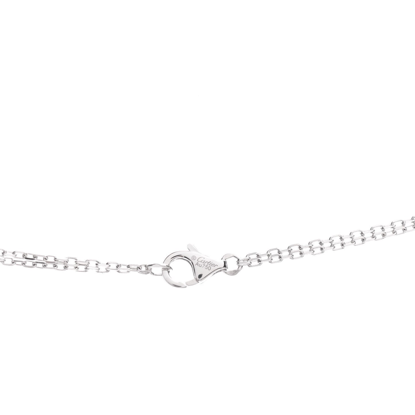 18K White Gold 2 Diamond LOVE Necklace