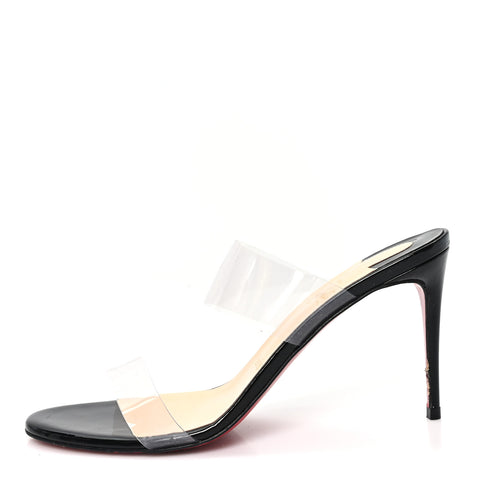 Patent PVC Just Nothing 85 Slide Sandals 38.5 Black