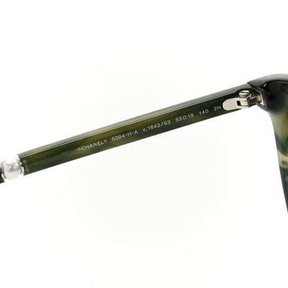 Chanel Acetate Butterfly Pearl Sunglasses 5394-H-A Green 5 of 8