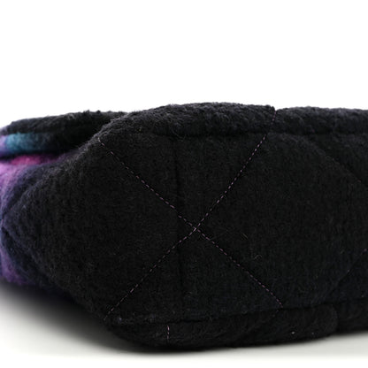 Chanel Wool Tweed Quilted Large Chanel 19 Flap Purple Black Blue 9 of 10
