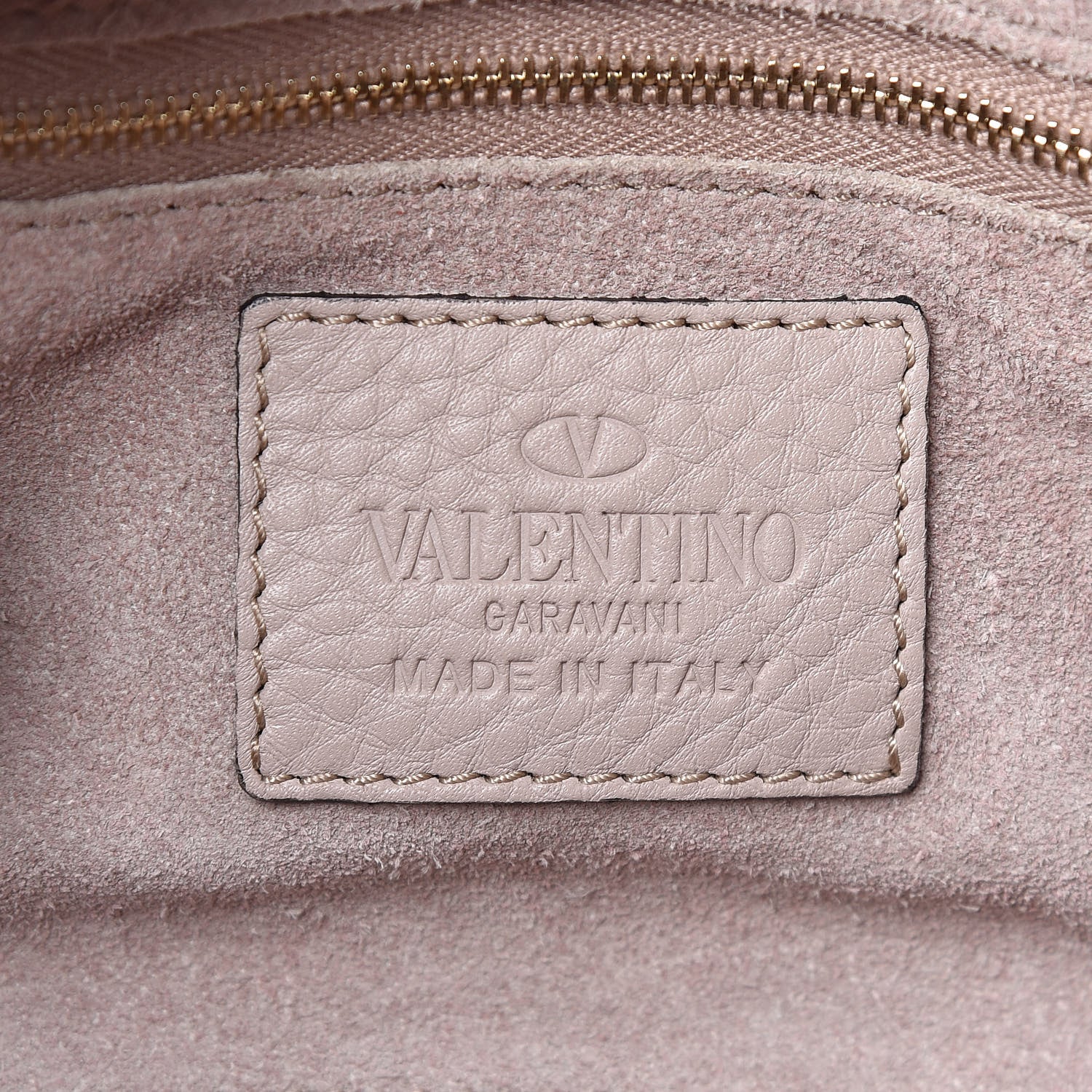 Valentino Garavani Pebbled Calfskin Small Rockstud Double Handle Tote Poudre 6 of 9