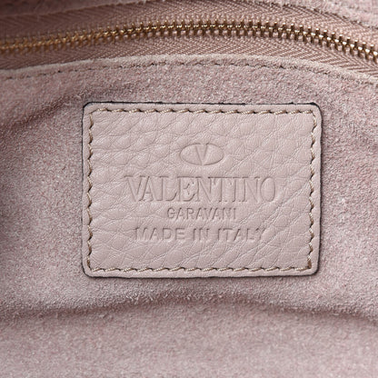 Valentino Garavani Pebbled Calfskin Small Rockstud Double Handle Tote Poudre 6 of 9