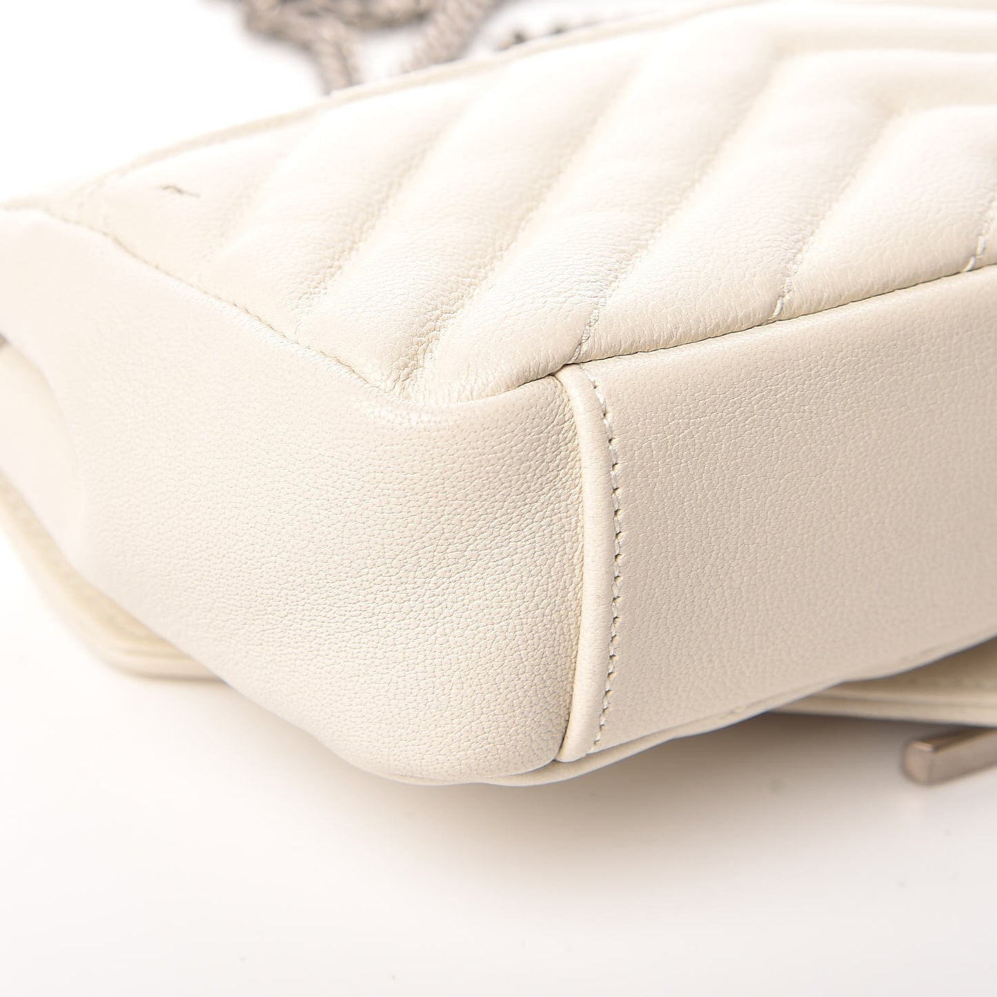 Sheepskin Matelasse Monogram Classic Baby Chain Bag White