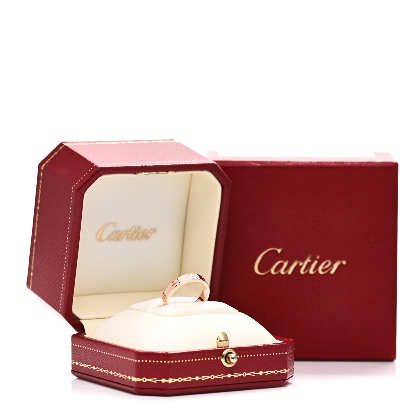 18K Pink Gold 3.5mm LOVE Wedding Band Ring 48 4.5