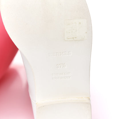 Hermes Toile Calfskin Kelly Jumping Boots 37.5 Blanc 7 of 8