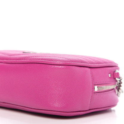 Saint Laurent Grain De Poudre Matelasse Monogram Mini Lou Camera Bag Bright Pink 7 of 10