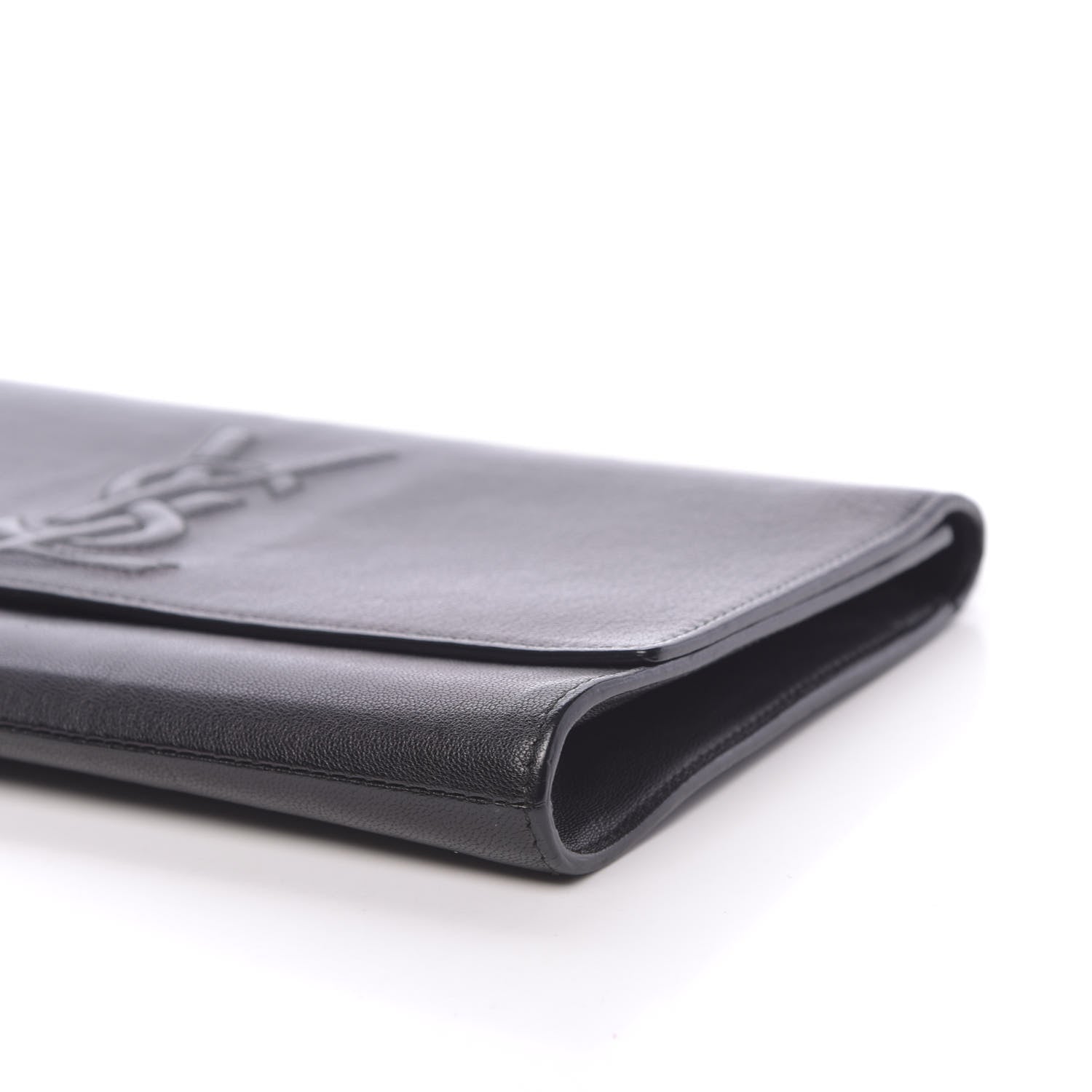 Saint Laurent Calfskin Monogram Large Belle De Jour Clutch Black 9 of 13
