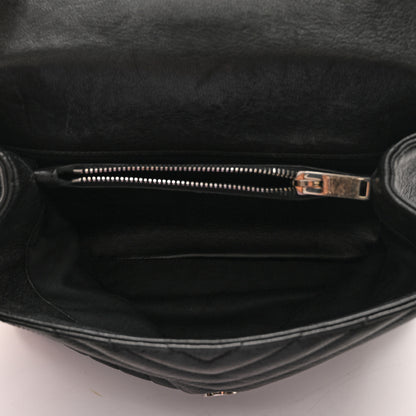 Saint Laurent Sheepskin Matelasse Chevron Monogram Medium College Bag Black 5 of 13