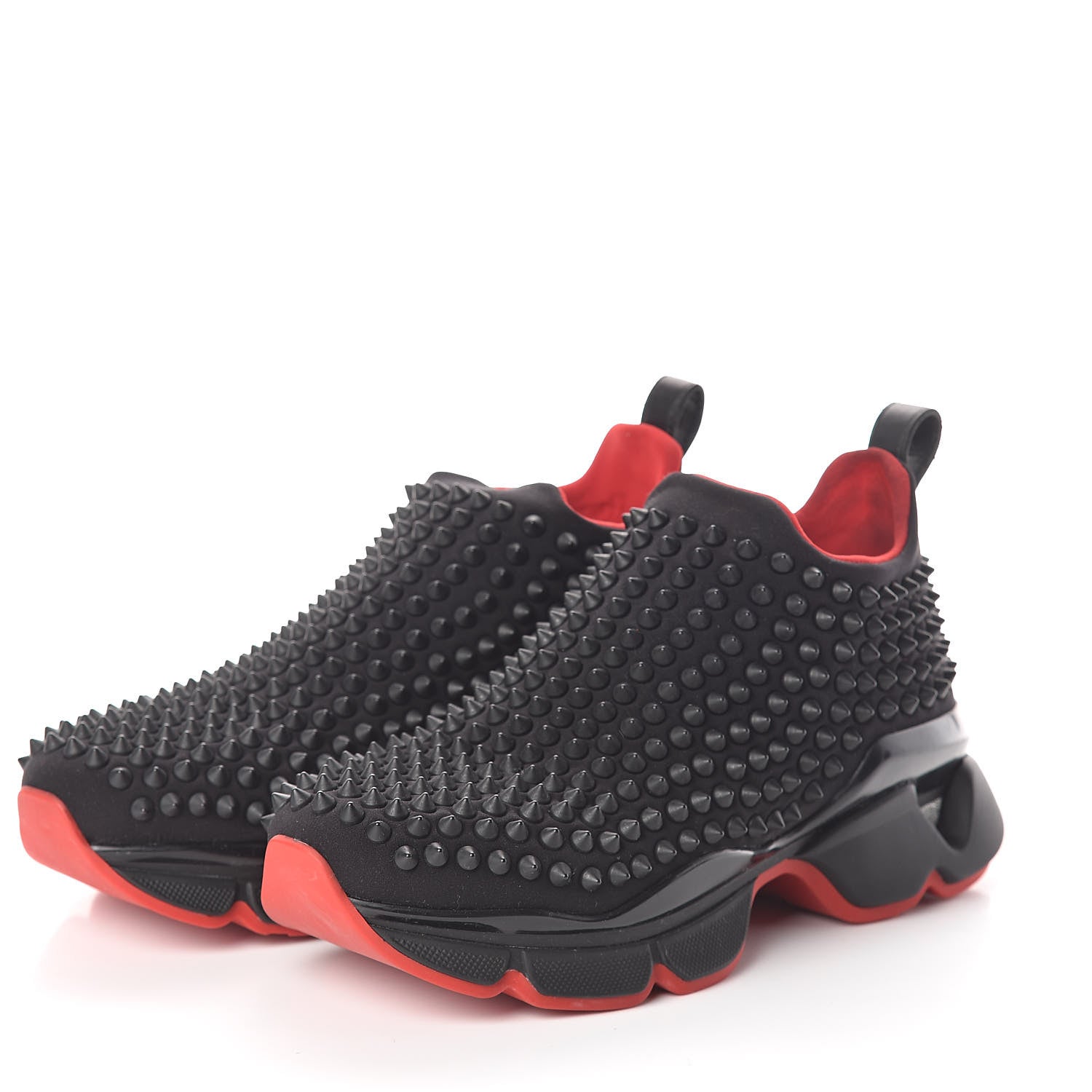 Christian Louboutin Neoprene Spike Sock Donna Flat Sneakers 35 Black 3 of 7