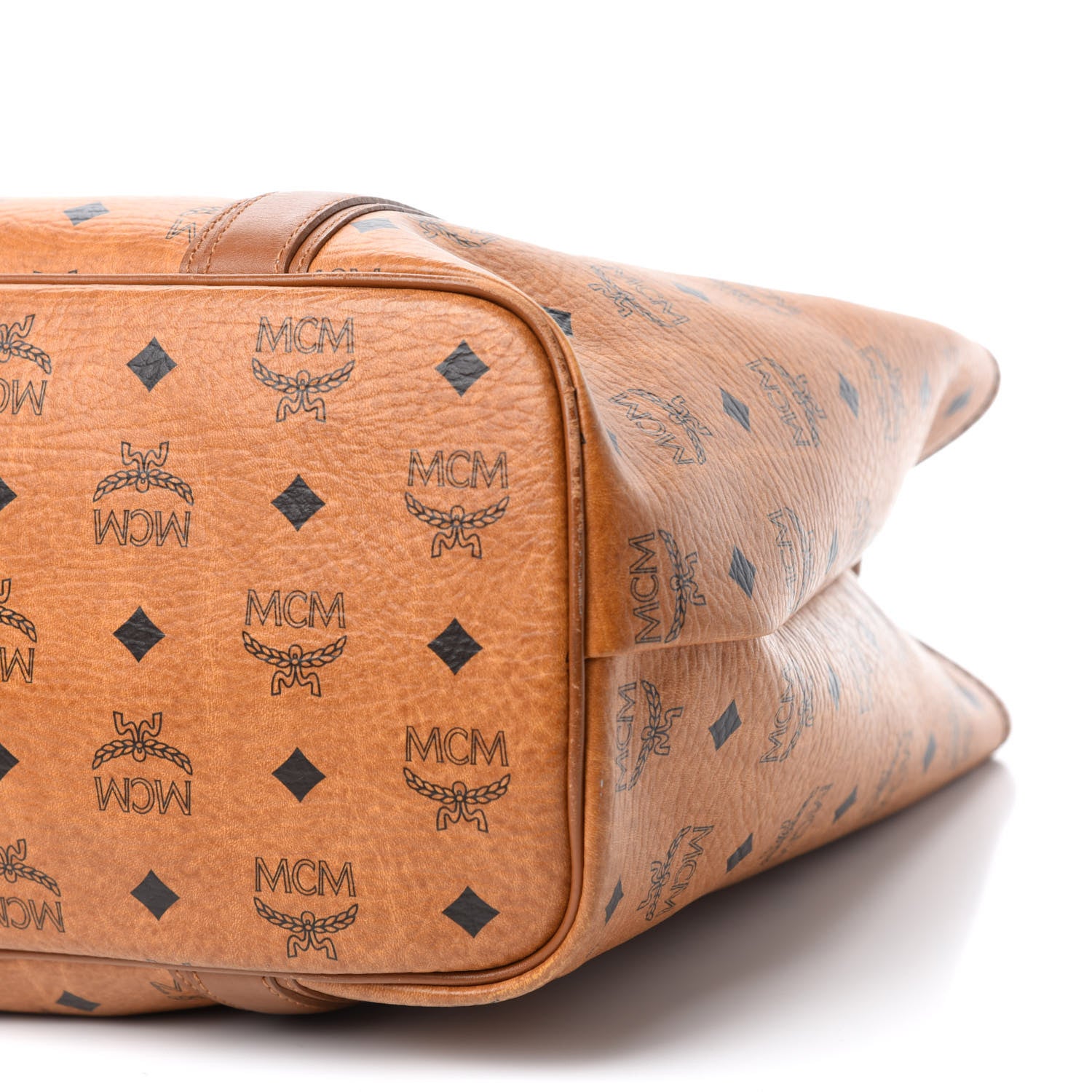 MCM Visetos Shopping Tote Cognac 8 of 13