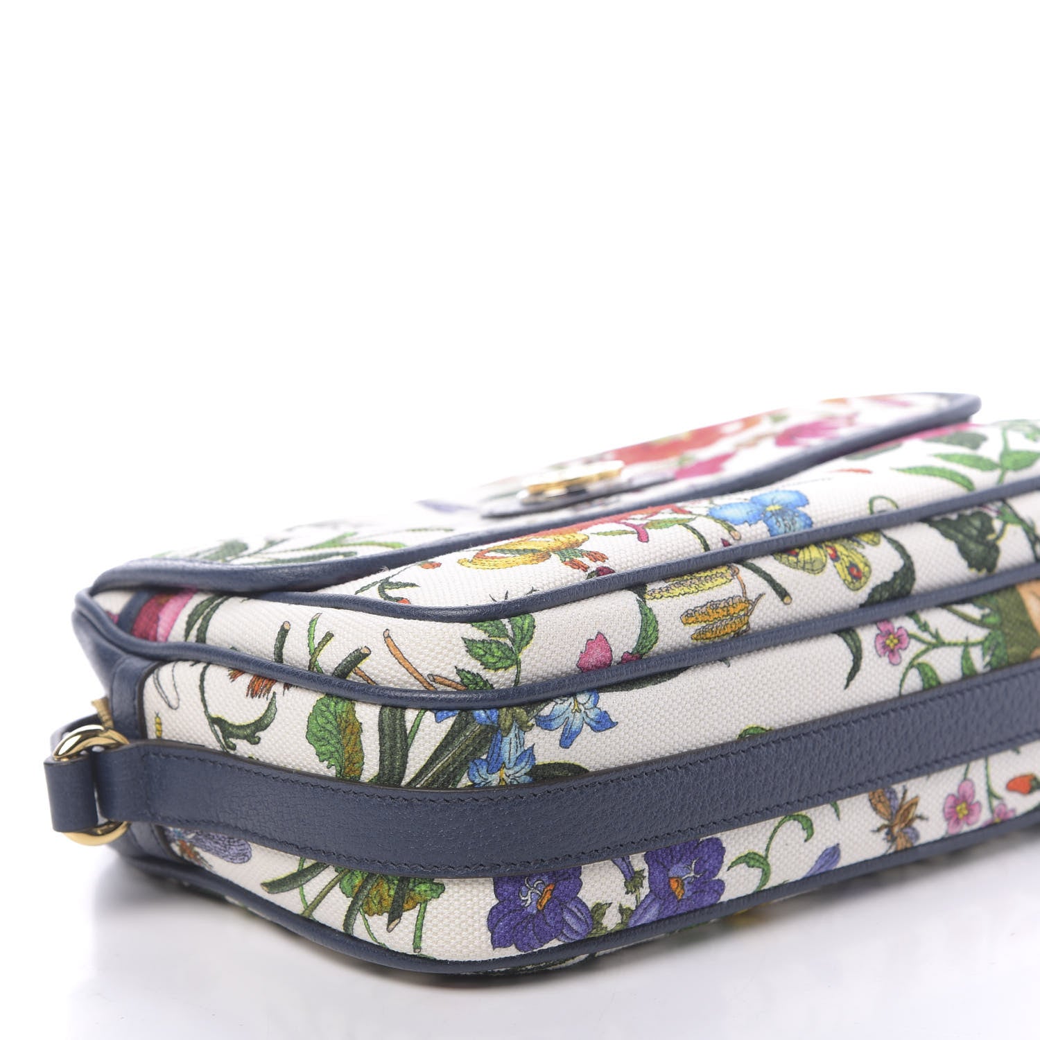 Gucci Canvas Flora Floral Shoulder Bag White Blue Agata Mulitcolor 8 of 10