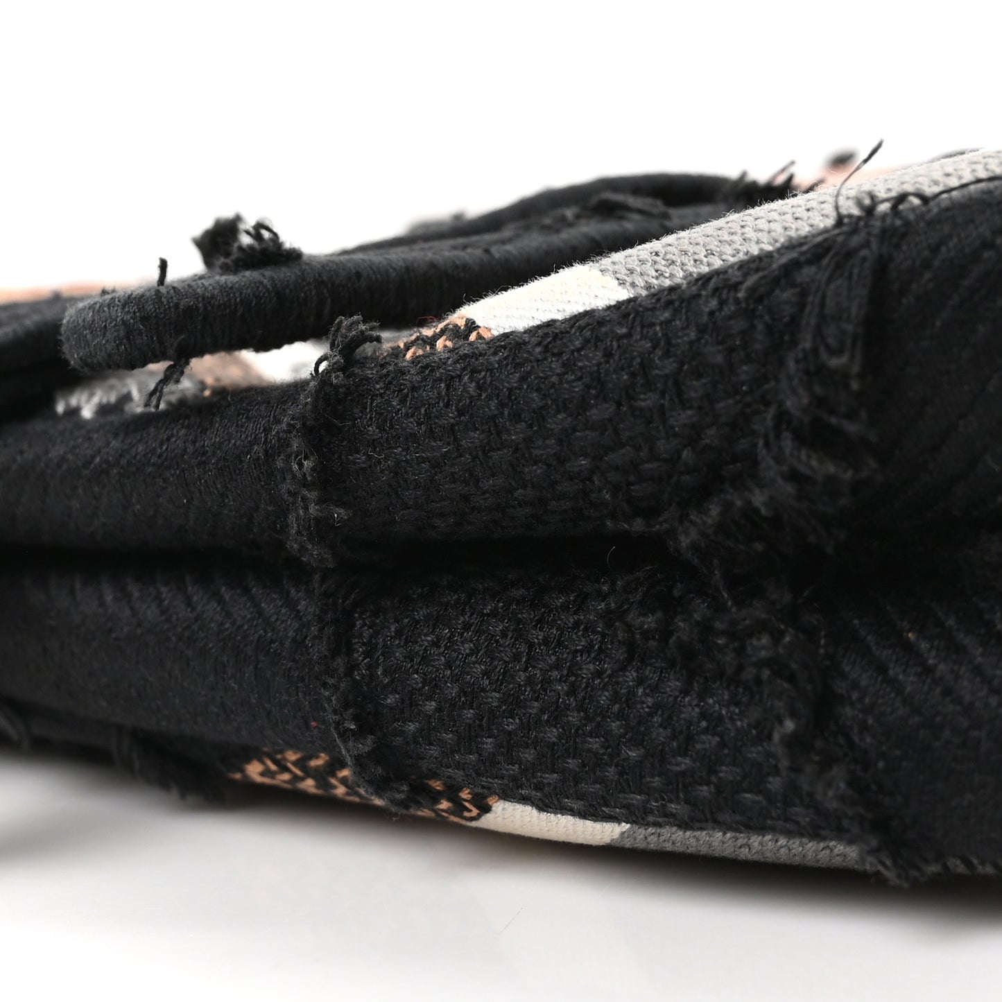 Canvas Embroidered Camouflage Flowers Saddle Bag Black Multicolor