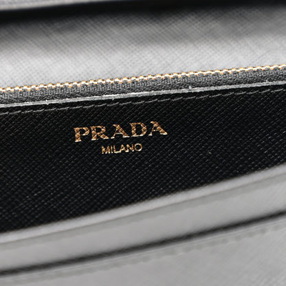 Prada Saffiano Metal Flap Wallet With Strap Black 6 of 11