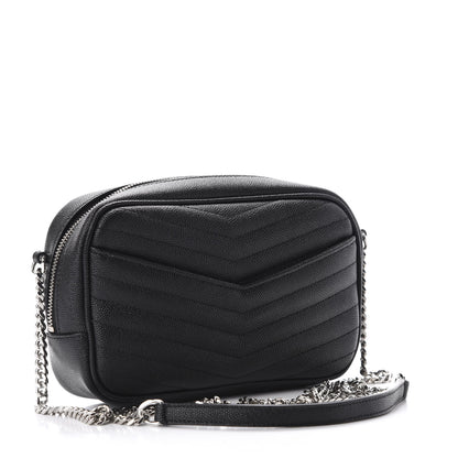 Saint Laurent Grain De Poudre Matelasse Monogram Mini Lou Camera Bag Black 3 of 10