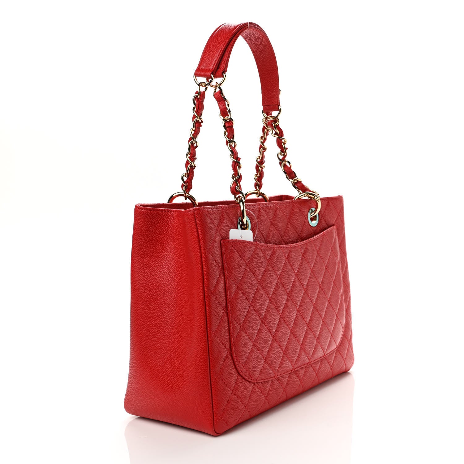Chanel Caviar Quilted Grand Shopping Tote GST Red 2 of 10