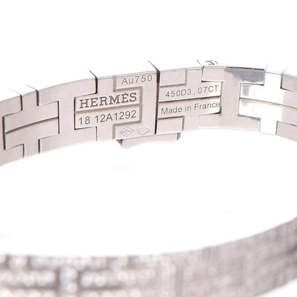 Hermes 18K White Gold Diamond Kilim Bracelet 6 of 7