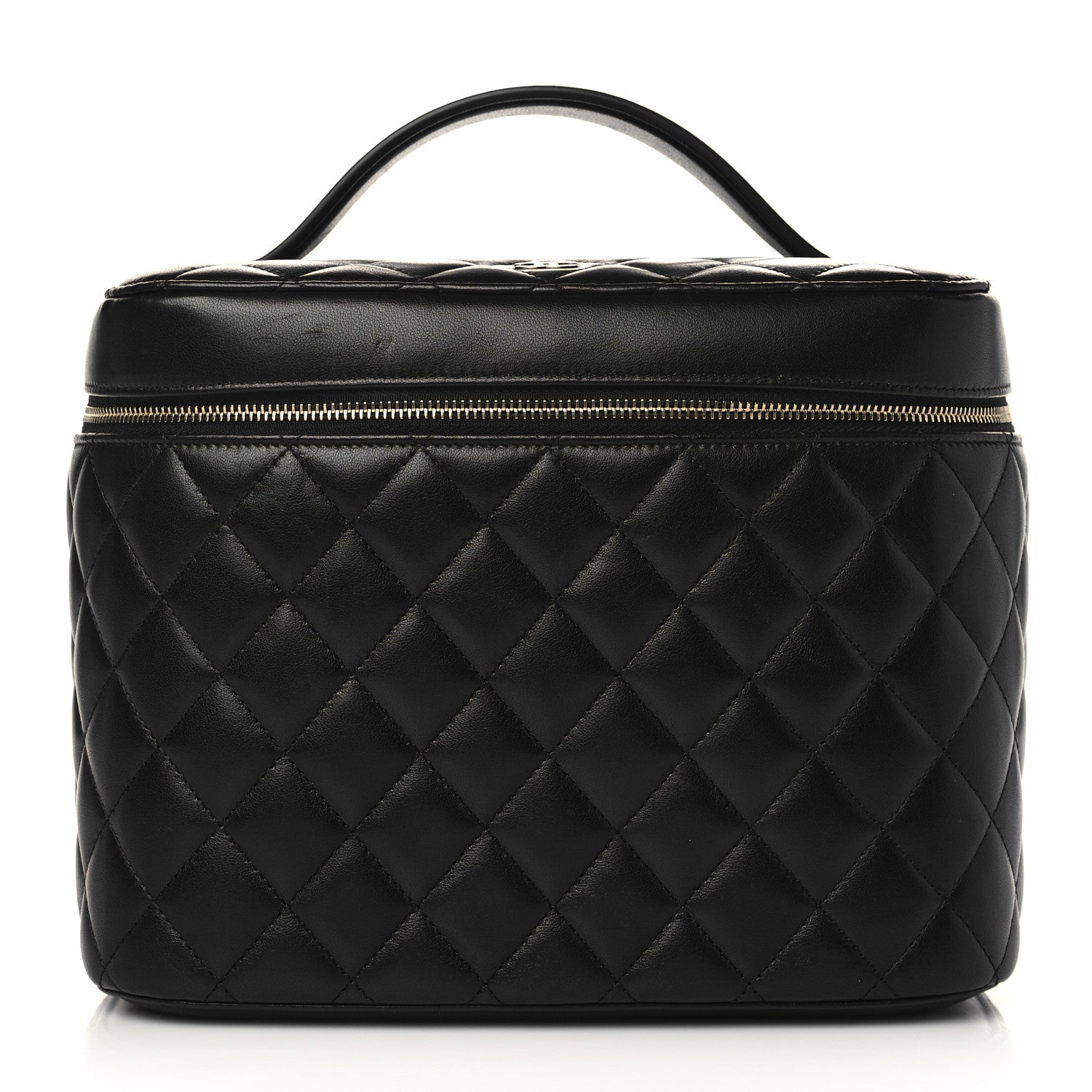 Chanel Lambskin Quilted Large Vanity Pouch Black 1 of 10